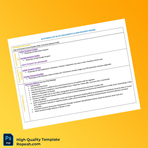 India Editable Address Proof Document Template in Word and PDF formats 2 page