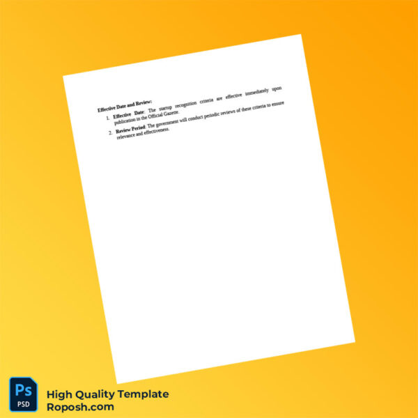 India Editable Checklist for the Startup DPIIT RECOGNITION Template in Word and PDF formats 3 page