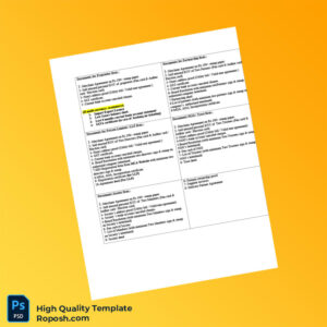India Editable Document List Template in Word and PDF formats