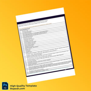 India Editable Document Requirements Template in Word and PDF formats