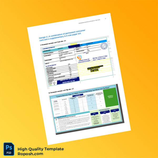 India Editable Electricity Bill Template in Word and PDF formats 6 page