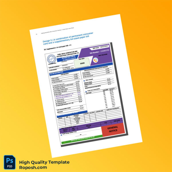 India Editable Electricity Bill Template in Word and PDF formats 6 page