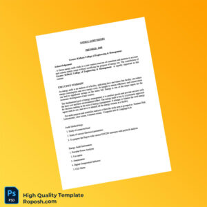 India Editable Energy Audit Report Template in Word and PDF formats 3 page