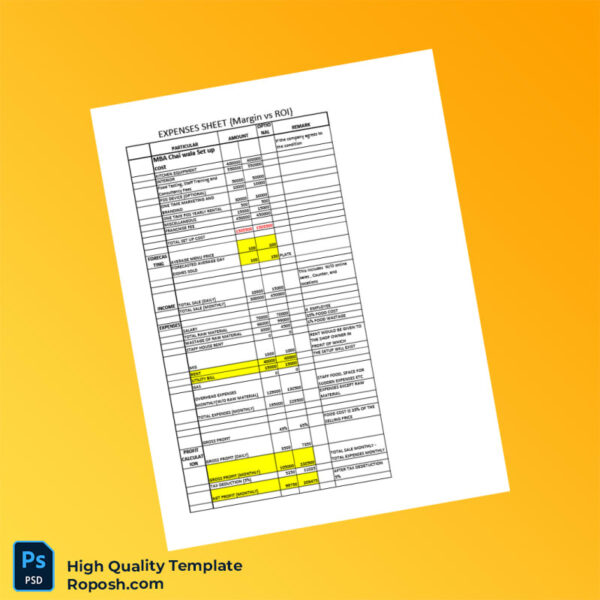 India Editable Expenses Sheet Template in Word and PDF formats 2 page