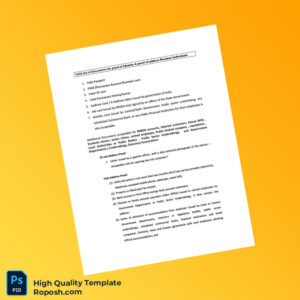 India Editable Identity and Address Proof Document Template in Word and PDF formats 2 page