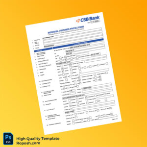 India Editable Individual Customer Profile Form Template in Word and PDF formats 2 page