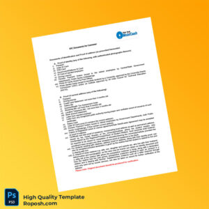 India Editable KYC Document Template in Word and PDF formats