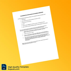 India Editable Proof Of Identity And Address Template in Word and PDF formats