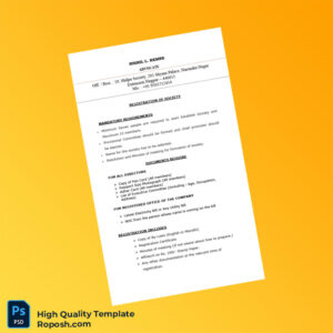 India Editable Society Registration Template in Word and PDF formats