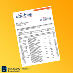India Equitas Bank Statement Template in Word and PDF formats 8 page