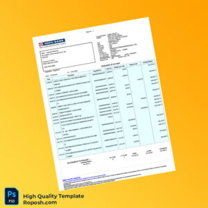 India HDFC Bank Account Statement Template in Word and PDF formats 2 page