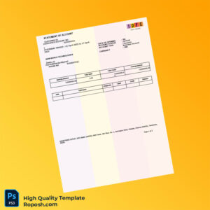 India IDFC Bank Statement Template in Word and PDF formats 3 page