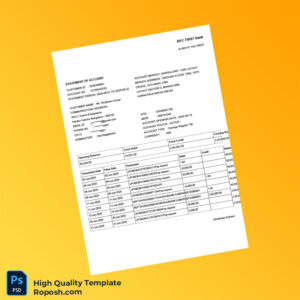 India IDFC FIRST Bank Statement Template in Word and PDF formats
