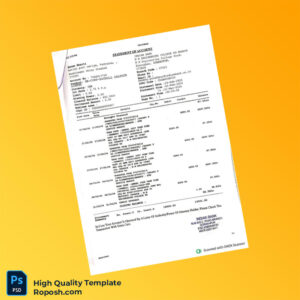 India Indian Bank Account Statement Template in Word and PDF formats