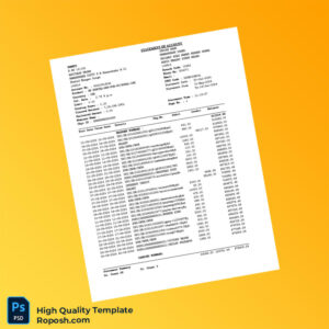 India Indian Bank Statement Template in Word and PDF formats 2 page