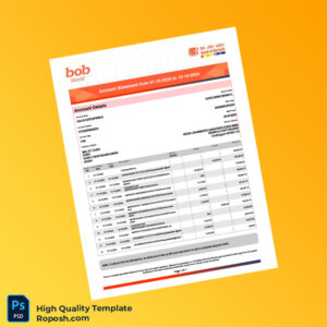India JCB Account Statement Template in Word and PDF formats