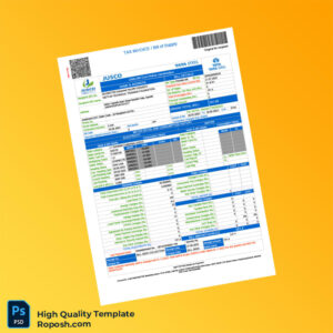 India JUSCO Editable Electricity Bill Template in Word and PDF formats