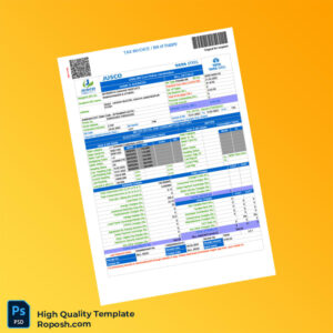 India JUSCO Editable Utility Bill Template in Word and PDF formats 2 page