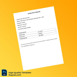 India JioFiber Editable Internet Bill Template in Word and PDF formats