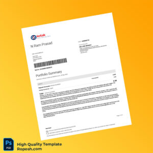 India Kotak Mahindra Bank Statement Template in Word and PDF formats 4 page India Kotak Mahindra Bank Statement Template in Word and PDF formats 4 page