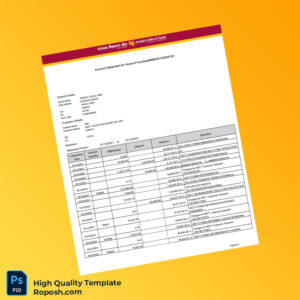 India Punjab National Bank Account Statement Template in Word and PDF formats 4 page