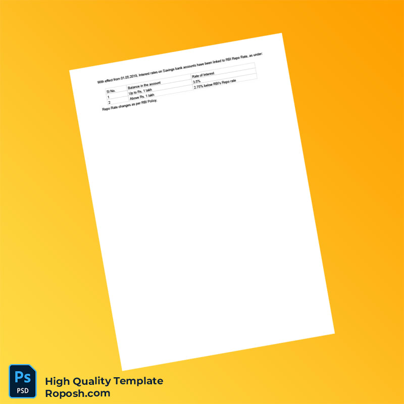 India Reserve Bank Of India Account Statement Template in Word and PDF formats 7 page India Reserve Bank Of India Account Statement Template in Word and PDF formats 7 page