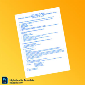 India State Bank of India Editable Scholar Loan Checklist Template in Word and PDF formats