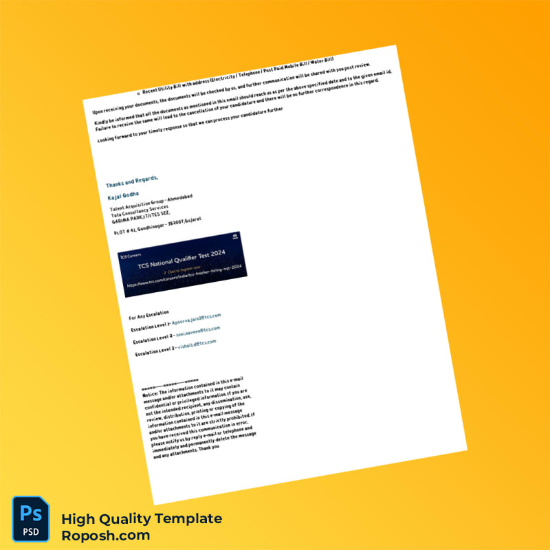 India TCS Editable Documentation Verification Template in Word and PDF formats 2 page India TCS Editable Documentation Verification Template in Word and PDF formats 2 page