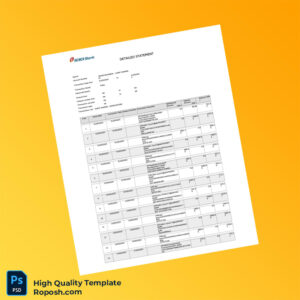 India UCO Bank Statement Template in Word and PDF formats 2 page