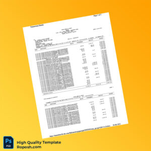 India Union Bank of India Bank Statement Template in Word and PDF formats 5 page