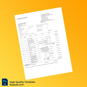 India Unknown Bank Statement Template in Word and PDF formats