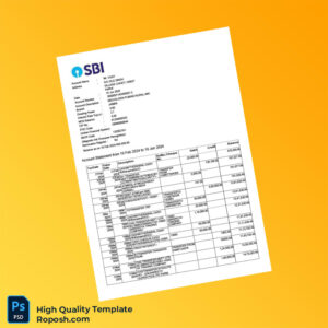 India Vijay Bank Statement Template in Word and PDF formats 3 page