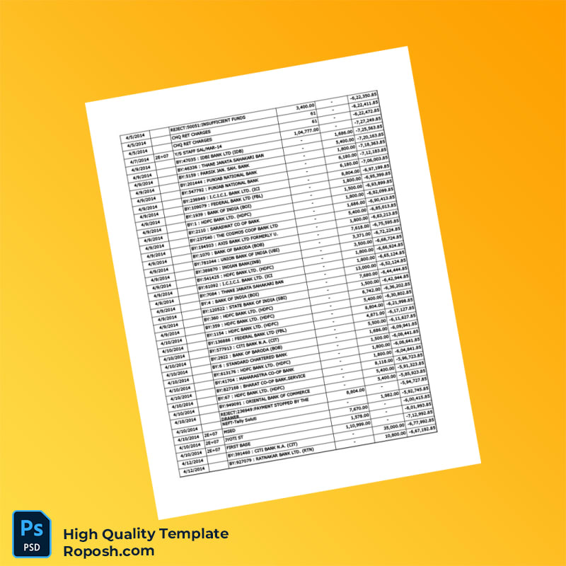 India Vijaya Bank Statement Template in Word and PDF formats 7 page India Vijaya Bank Statement Template in Word and PDF formats 7 page