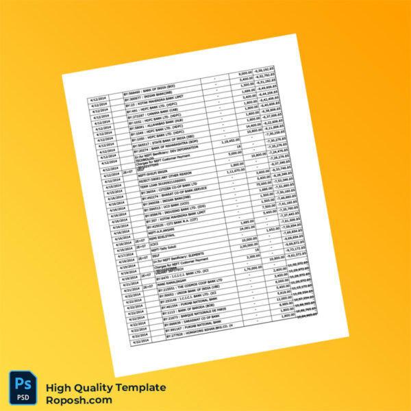 India Vijaya Bank Statement Template in Word and PDF formats 7 page