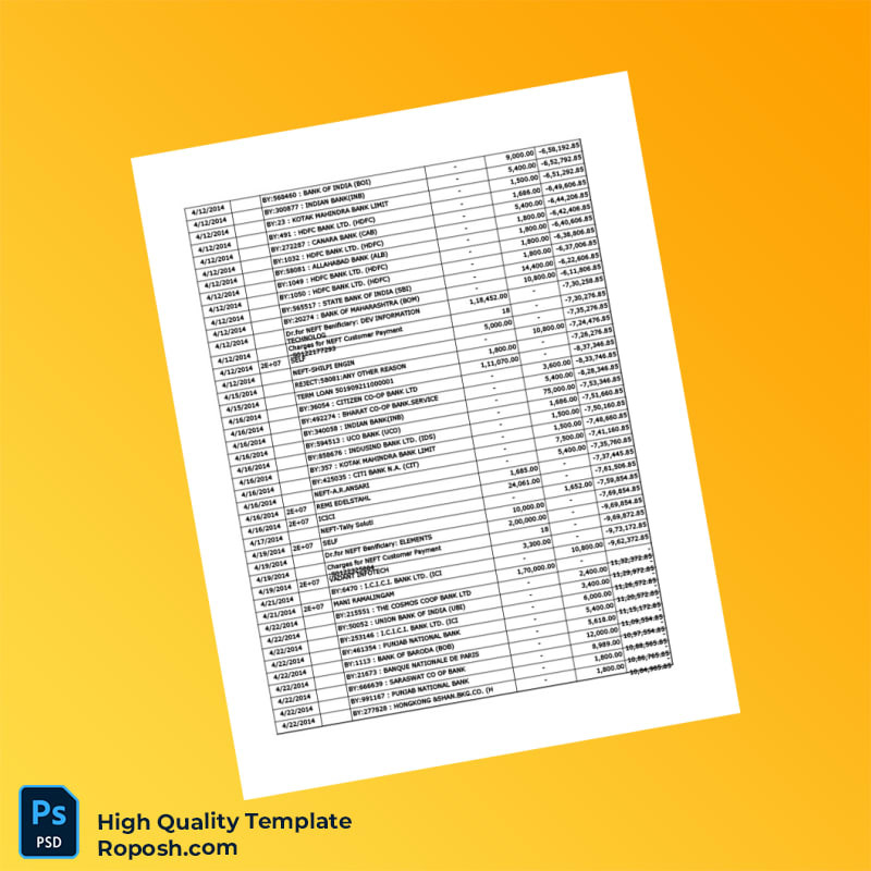 India Vijaya Bank Statement Template in Word and PDF formats 7 page India Vijaya Bank Statement Template in Word and PDF formats 7 page