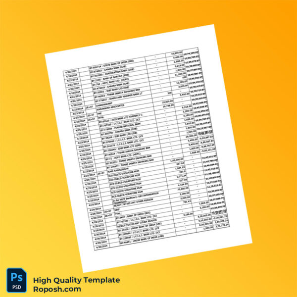 India Vijaya Bank Statement Template in Word and PDF formats 7 page