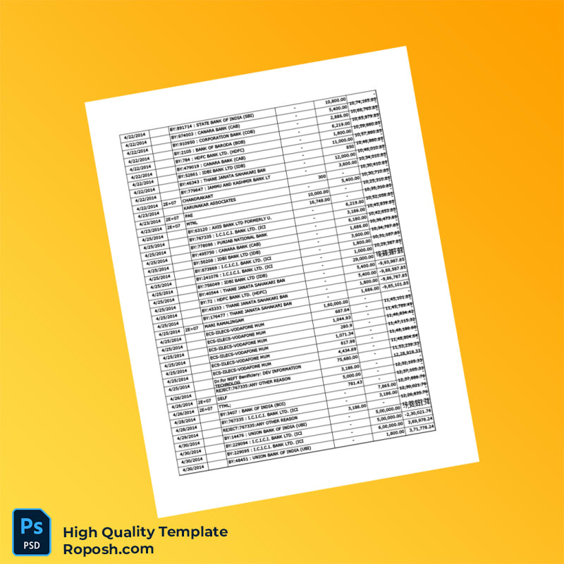 India Vijaya Bank Statement Template in Word and PDF formats 7 page India Vijaya Bank Statement Template in Word and PDF formats 7 page