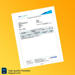 India Yes Bank Statement Template in Word and PDF formats 6 page