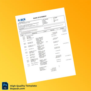 Indonesia BCA Bank Statement Template in Word and PDF formats Indonesia BCA Bank Statement Template in Word and PDF formats