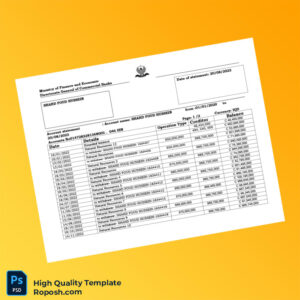 Iraq Bank Statement Template in Word and PDF formats 3 page