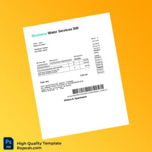 Ireland Editable Water Bill Template in Word and PDF formats 2 page
