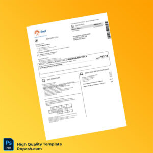 Italy Enel Editable Utility Bill Template in Word and PDF formats