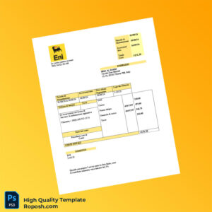 Italy Eni Editable Gas Utility Business Bill Template in Word and PDF formats Italy Eni Editable Gas Utility Business Bill Template in Word and PDF formats