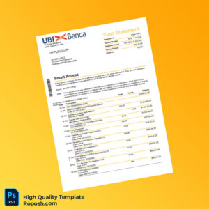 Italy UBI Bank Bank Statement Template in Word and PDF formats