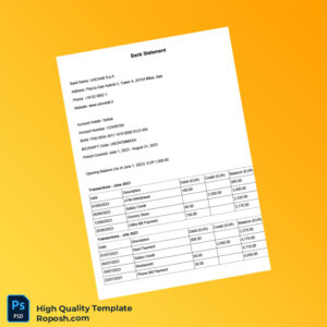 Italy UniCredit S p A Editable Bank Statement Template in Word and PDF formats 2 page