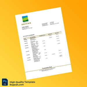 Japan Norinchukin Bank Statement Template in Word and PDF formats