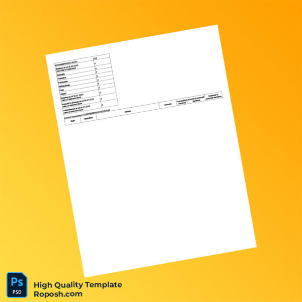 Kazakhstan Alatau City Bank Statement Template in Word and PDF formats 8 page