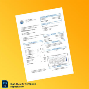 Kazakhstan Astana Su Arnasy Editable Utility Bill Template in Word and PDF formats 2 page