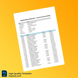 Kazakhstan Bank Statement BAI KZ Template in Word and PDF formats 3 page