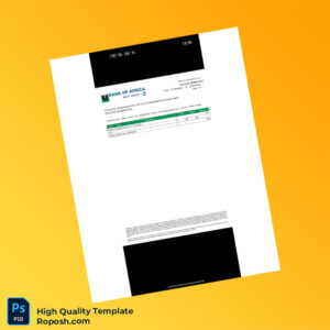 Kenya Bank Of Africa Account Statement Template in Word and PDF formats